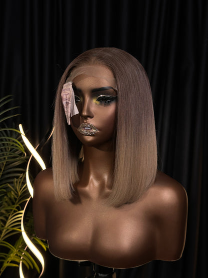 Premium Raw Straight Bob closure wig(Ash color)