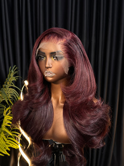 Premium Raw wavy wig(Burgundy)