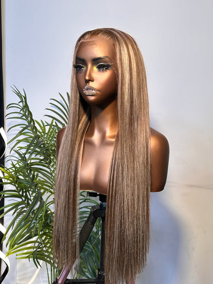 Straight Top Quality Frontal / Closure Highlight Wig