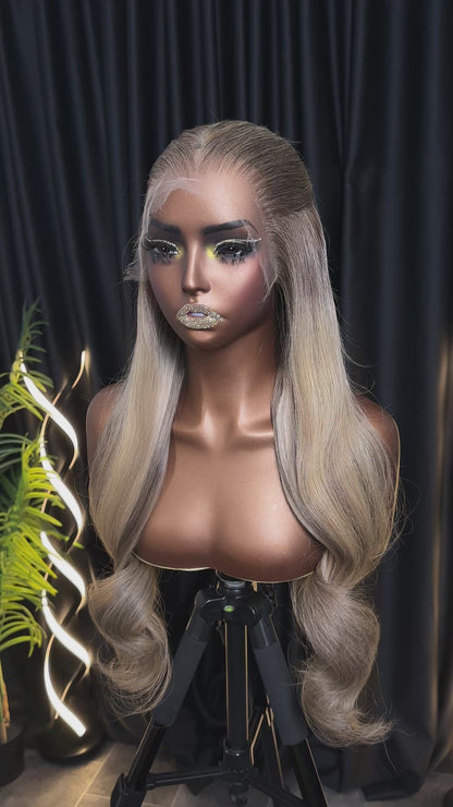 (Copy) Ash Colour Wavy Raw Donor Frontal Wig