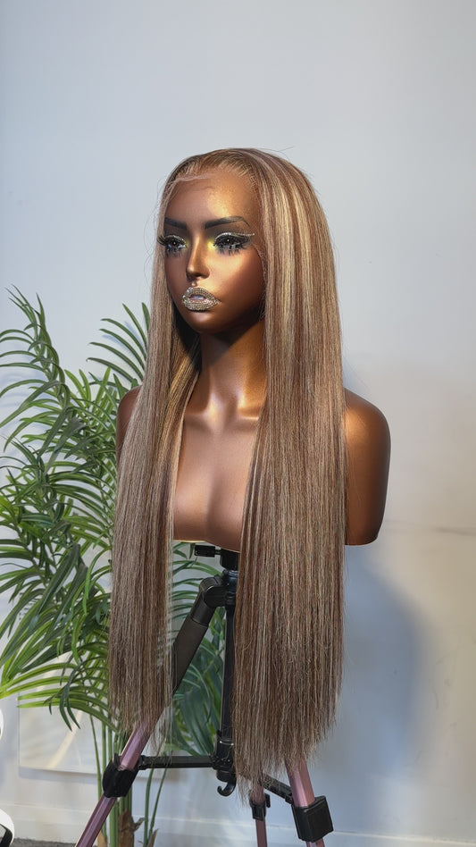 Straight Top Quality Frontal / Closure Highlight Wig