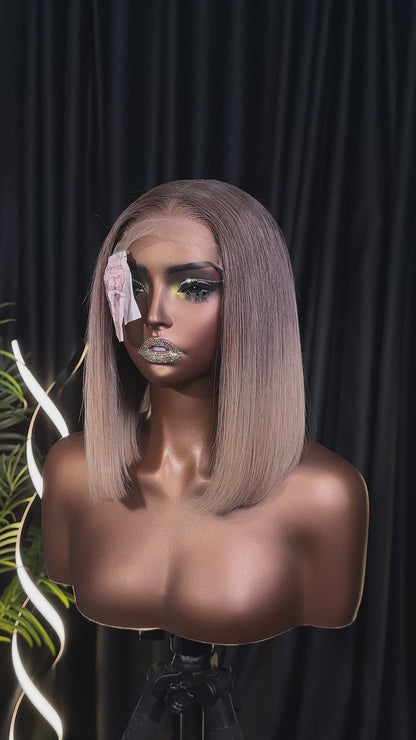 Premium Raw Straight Bob closure wig(Ash color)