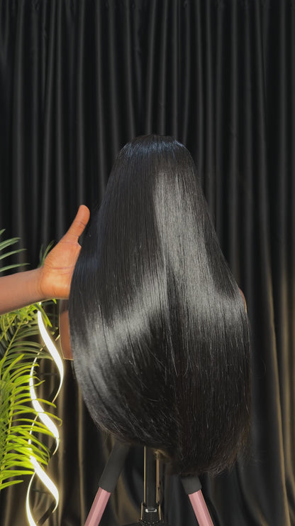 Premium Straight Raw Closure Wig (Jet Black)