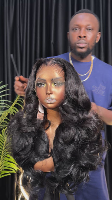 Premium Raw Wavy wig(Jet black)